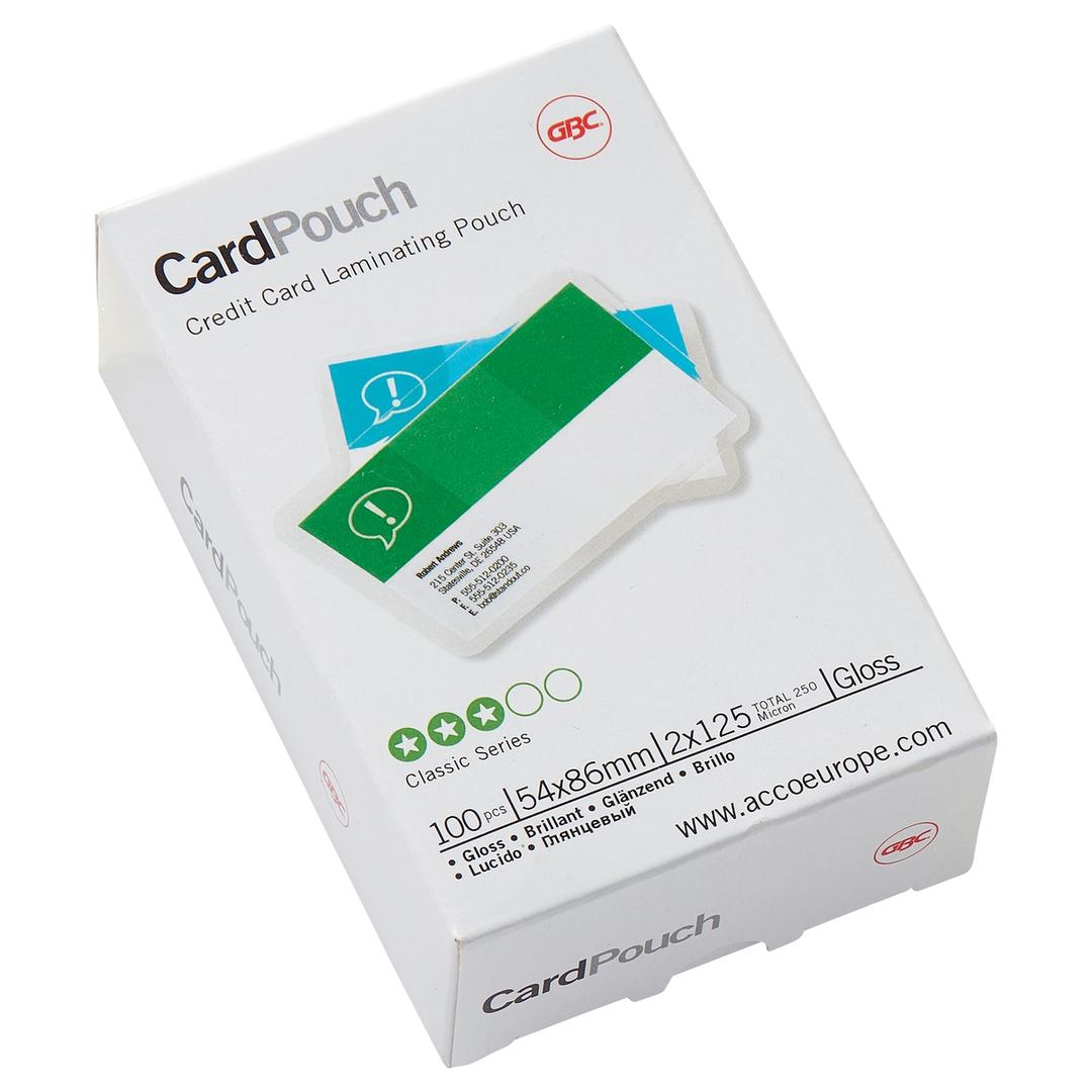 100 pochettes de plastification 54 x 86 mm 125 microns brillantes GBC — Base