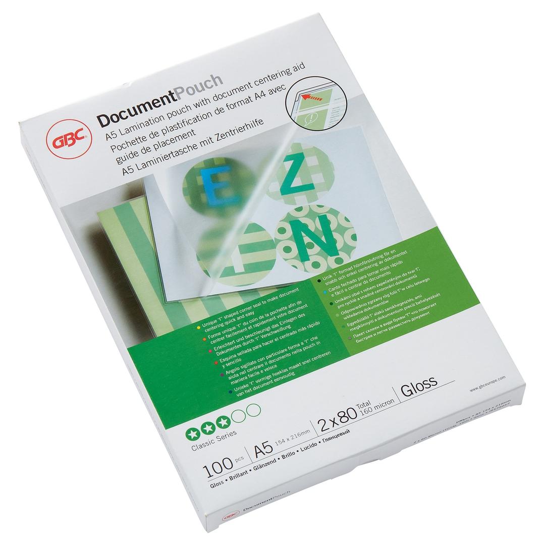 100 pochettes de plastification A5 80 microns brillantes GBC — Base
