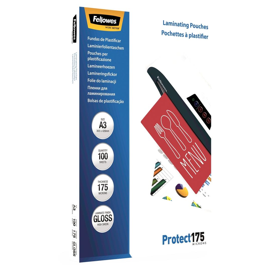 100 pochettes de plastification A3 175 microns brillantes FELLOWES — Vue de droite
