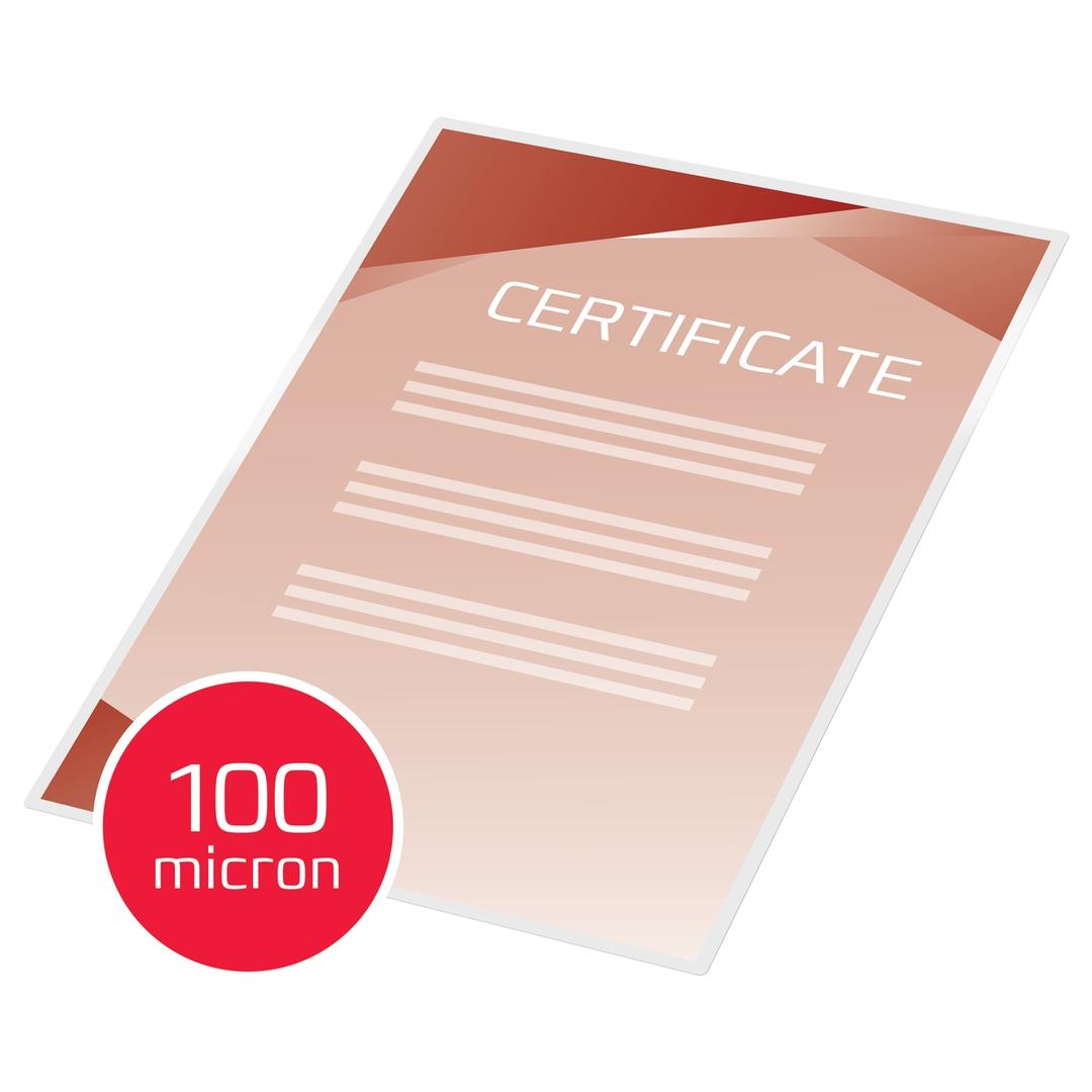 100 pochettes de plastification Peel'nStick  A4 100 microns brillantes GBC — Exemple 4