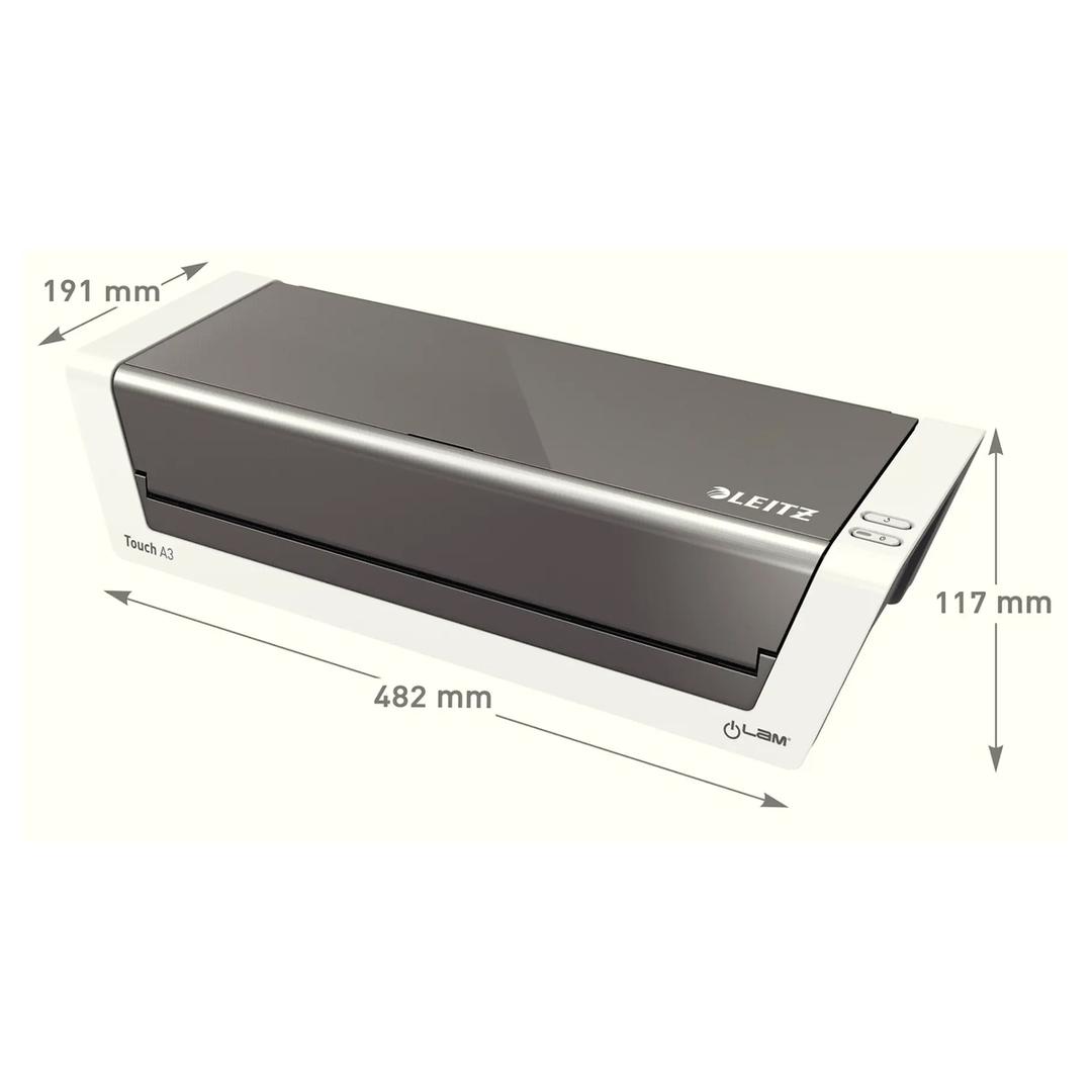 Plastifieuse à pochettes de bureau iLAM Touch 2 A3 LEITZ — Dimensions