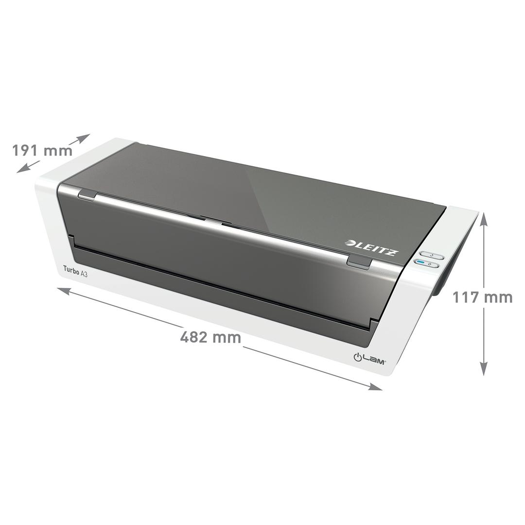 Plastifieuse à pochettes de bureau Touch 2 Turbo A3 LEITZ — Détails dimensions