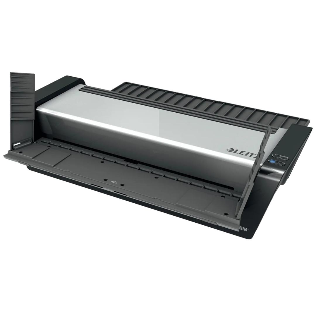 Plastifieuse à pochettes de bureau iLAM Touch Turbo Pro A3 LEITZ - La plastifieuse à pochettes Leitz iLAM Touch Turbo Pro A3, bac d'entrée relevé