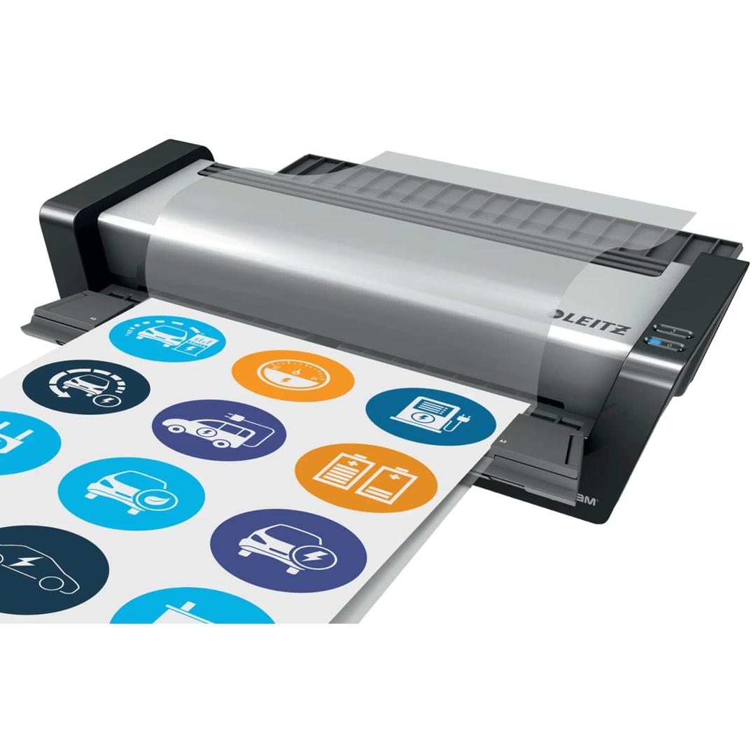 Plastifieuse à pochettes de bureau iLAM Touch Turbo Pro A3 LEITZ - La plastifieuse à pochettes Leitz iLAM Touch Turbo Pro A3, une feuille de pastilles en sortie