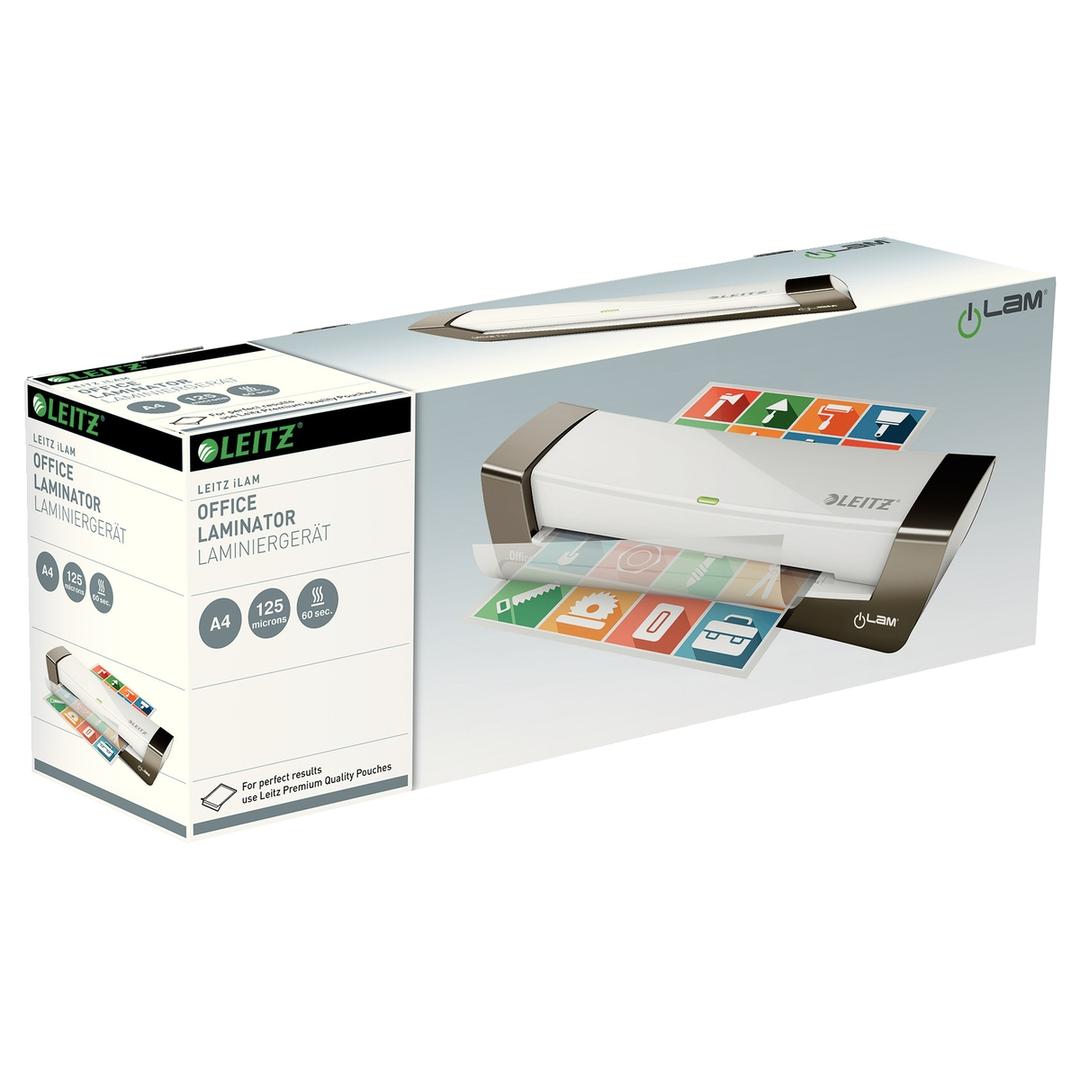 Plastifieuse à pochettes de bureau iLAM Office A4 LEITZ — Carton d’emballage du produit