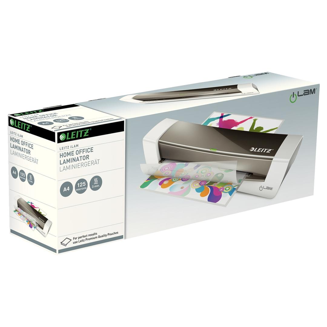 Plastifieuse à pochettes de bureau iLAM Home Office A4 gris LEITZ — Packaging