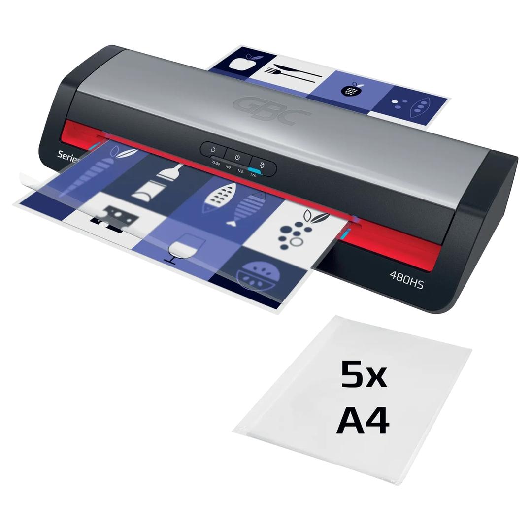 Plastifieuse à pochettes 480HS Office A3 GBC — Livré avec 5 feuilles a4