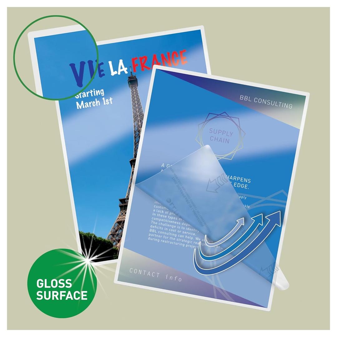100 pochettes de plastification iLAM premium A4 100 microns brillantes LEITZ — Exemple