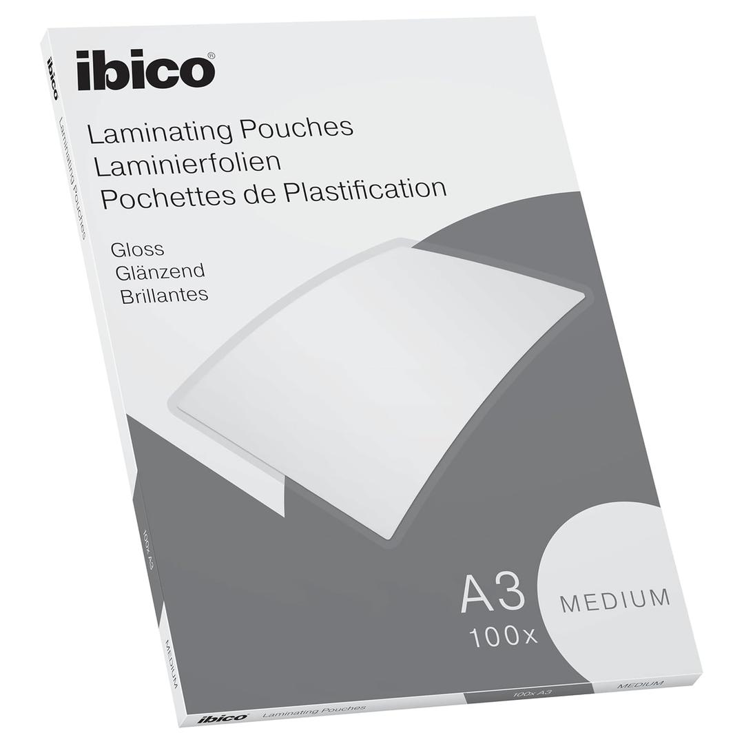 100 pochettes de plastification IBICO BASICS Medium A3 100 microns brillantes IBICO — Base