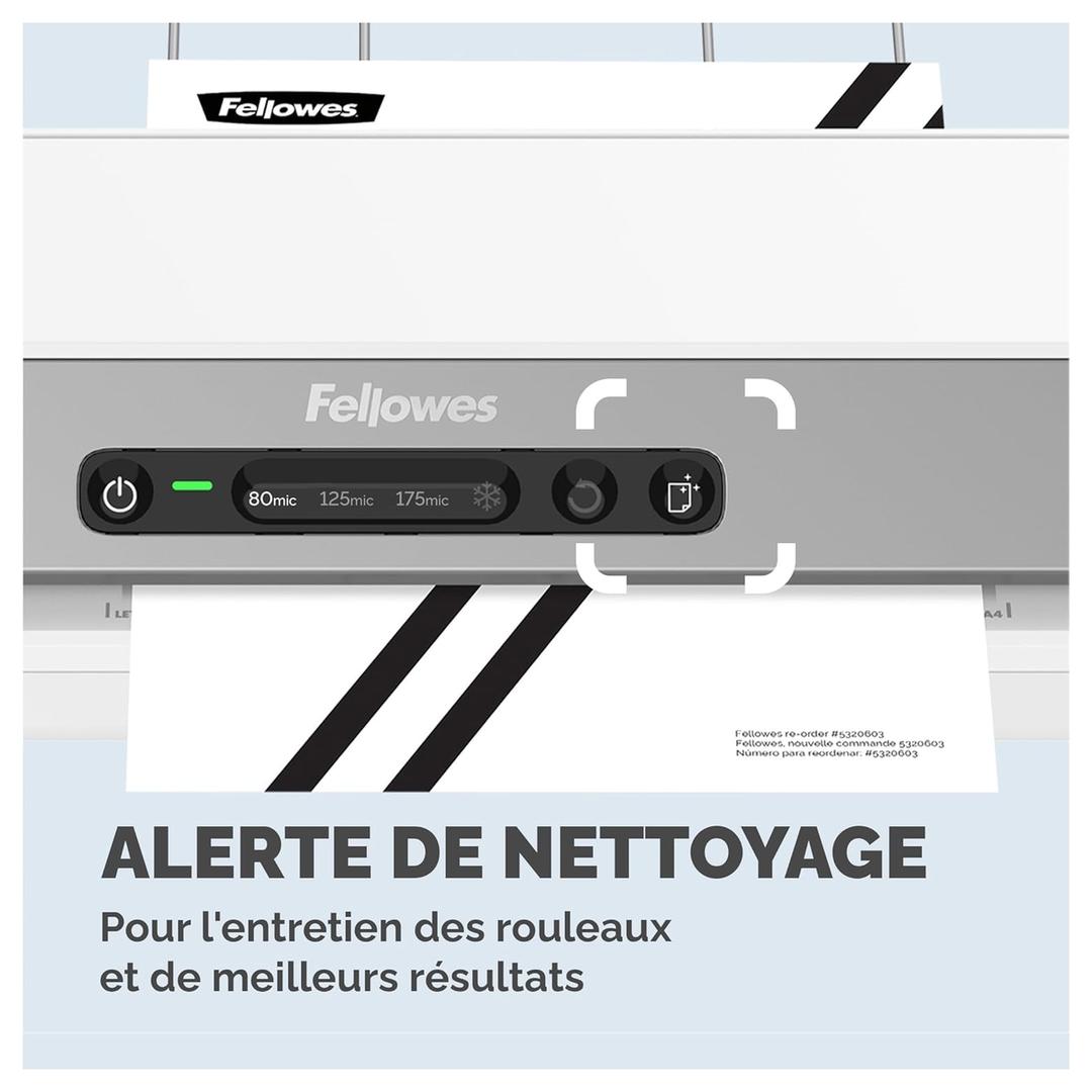 Plastifieuse à pochettes AMARIS A3 FELLOWES — Alerte de nettoyage