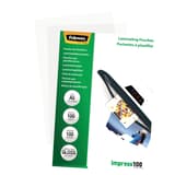 100 pochettes de plastification A5 100 microns brillantes FELLOWES — Vue de droite détails
