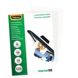 100 pochettes de plastification A5 100 microns brillantes FELLOWES — Vue de gauche détails