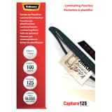 100 pochettes de plastification 83 x 113 mm 125 microns brillantes FELLOWES — Vue de face