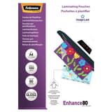 100 pochettes de plastification ImageLast A4 80 microns brillantes FELLOWES — Vue de face