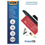 100 pochettes de plastification A4 175 microns brillantes FELLOWES — Vue de face