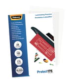 100 pochettes de plastification A4 175 microns brillantes FELLOWES — Vue de gauche détails