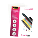 100 pochettes de plastification A4 250 microns brillantes FELLOWES — Vue de droite détails