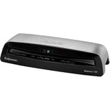 Plastifieuse à pochettes NEPTUNE 3 FELLOWES — Machine vue de trois quarts, capot chromé et bandeau de commande