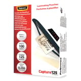 100 pochettes de plastification 54 x 86 mm 125 microns brillantes FELLOWES — Base