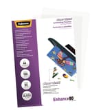 100 pochettes de plastification A4 80 microns brillantes - SuperQuick FELLOWES — Vue de gauche détails