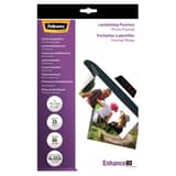 25 pochettes de plastification pour photo 100 mm x 150 mm 80 microns brillantes FELLOWES — Vue de face packaging