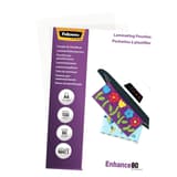 100 pochettes de plastification A4 80 microns mates FELLOWES — Vue de droite détails