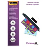 100 pochettes de plastification A4 80 microns mates FELLOWES — Vue de face