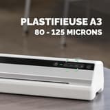 Plastifieuse à pochettes Saturn 3I A3 FELLOWES — Face avant et bandeau de commande, épaisseurs de 80 à 125 microns