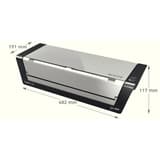 Plastifieuse à pochettes de bureau iLAM Touch Turbo Pro A3 LEITZ - Cotes de la plastifieuse à pochettes Leitz iLAM Touch Turbo Pro A3 : 482 mm de large, 191 mm de profondeur, 117 mm de haut