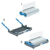 Cartouche rechargeable avec film de plastification 75 microns brillant - 306 mm x 56,4 m GBC — Changement de cartouche