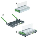 Cartouche rechargeable avec film de plastification 100 microns brillant - 306 mm x 42,4 m GBC — Changement de cartouche