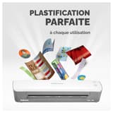 Plastifieuse à pochettes ION A4 FELLOWES — Documents plastifiés variés : photos, badges et marque-pages