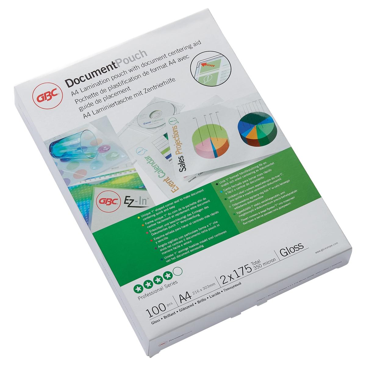 100 pochettes de plastification A4 175 microns brillantes GBC — Base