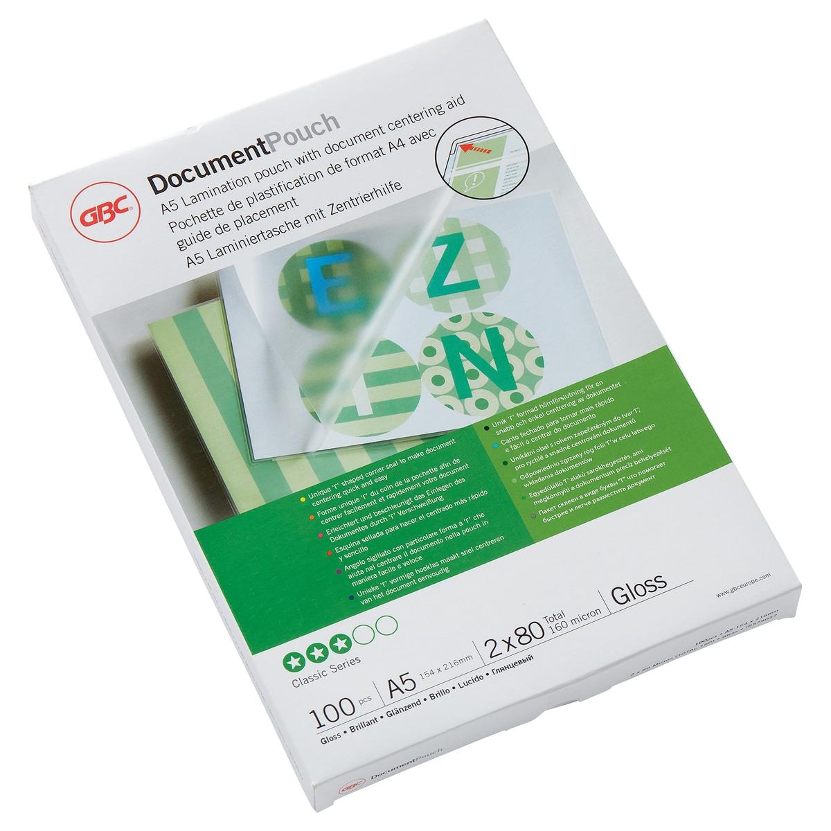 100 pochettes de plastification A5 80 microns brillantes GBC — Base