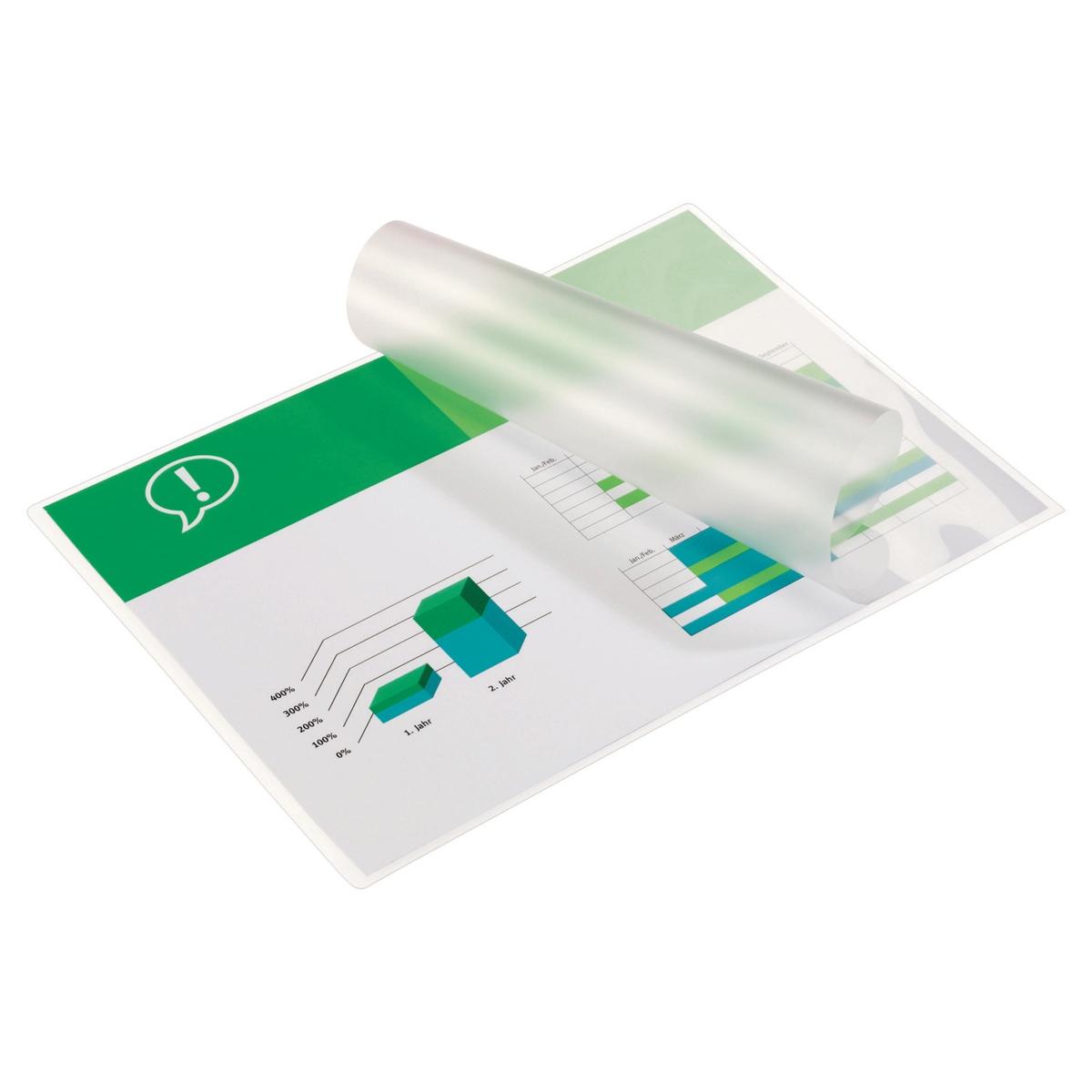 100 pochettes de plastification A2 80 microns brillantes