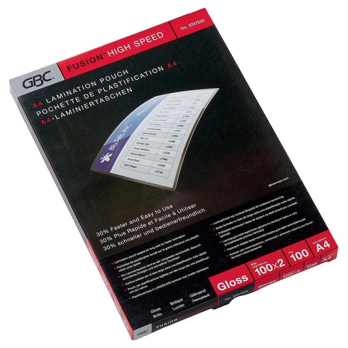 100 pochettes de plastification Highspeed A4 100 microns brillantes GBC — Base