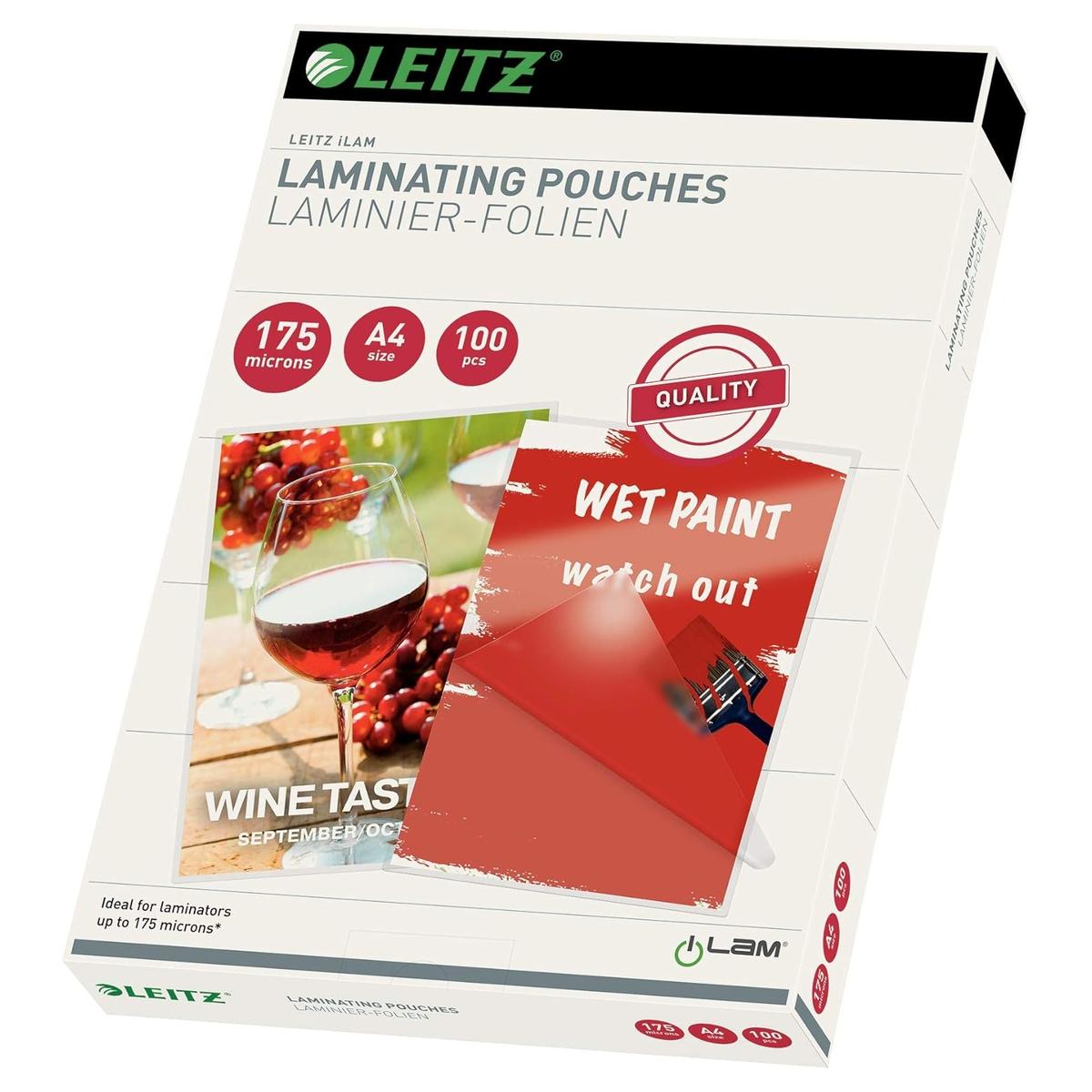 100 pochettes de plastification iLAM A4 175 microns brillantes LEITZ — Base