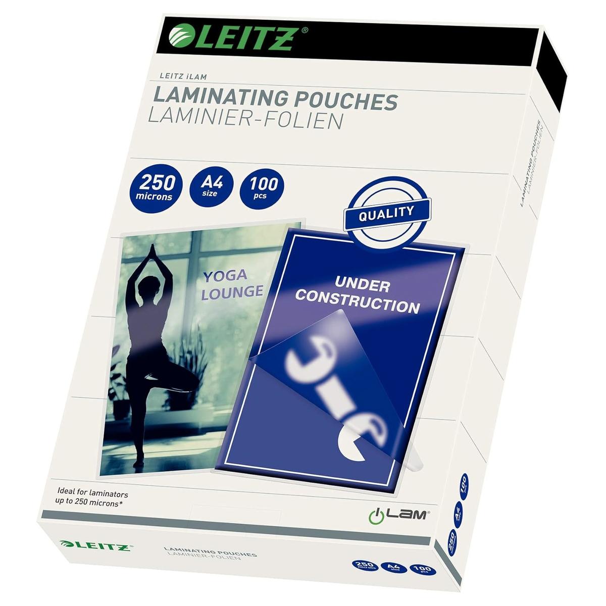 100 pochettes de plastification iLAM A4 250 microns brillantes
