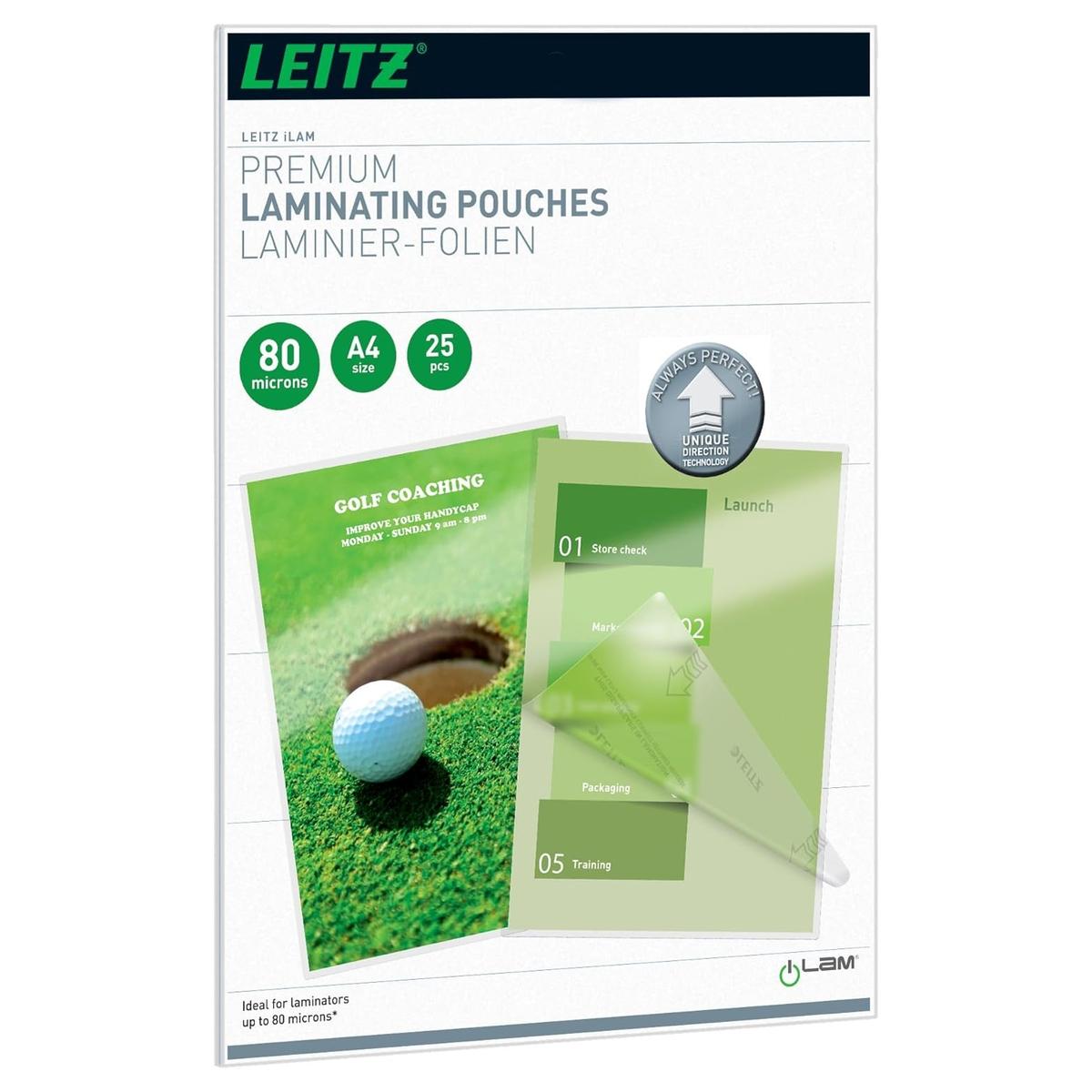 25 pochettes de plastification iLAM A4 80 microns brillantes LEITZ — Base