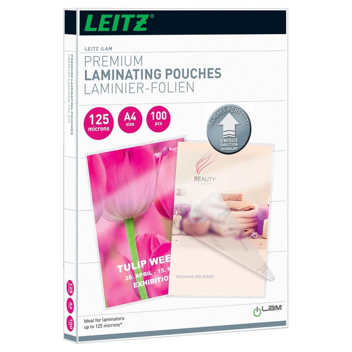 100 pochettes de plastification iLAM A4 125 microns brillantes LEITZ — Base