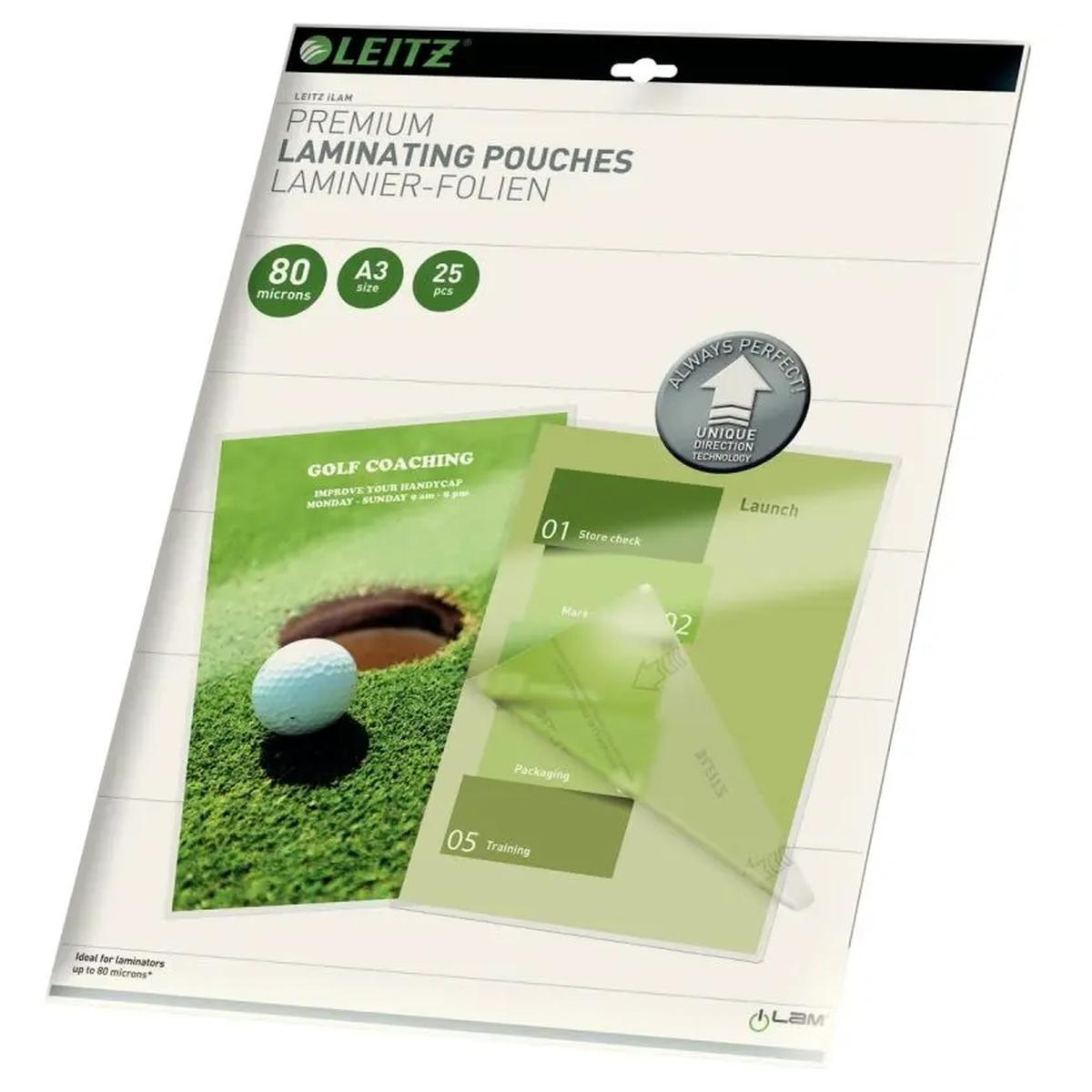 25 pochettes de plastification iLAM A3 80 microns brillantes LEITZ — Base