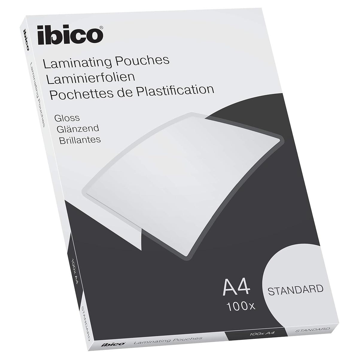 100 pochettes de plastification IBICO BASICS Standard A4 125 microns brillantes IBICO — Base
