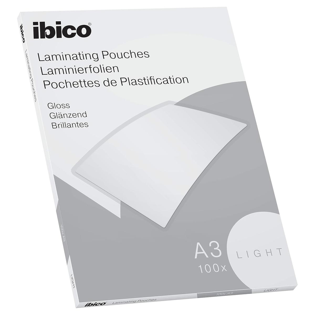 100 pochettes de plastification IBICO BASICS Light A3 80 microns brillantes IBICO — Base