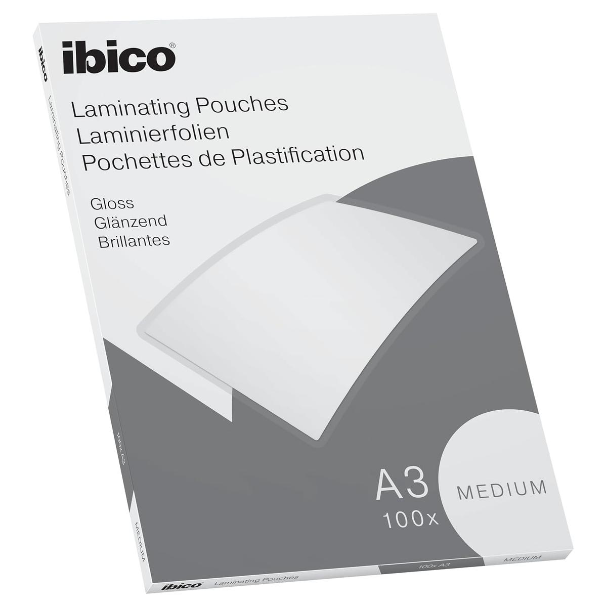 100 pochettes de plastification IBICO BASICS Medium A3 100 microns brillantes IBICO — Base