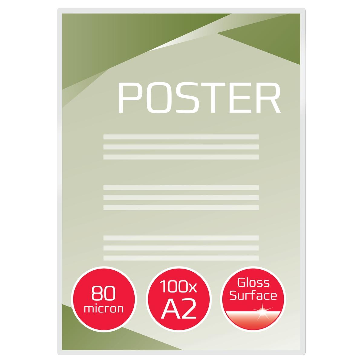 100 pochettes de plastification A2 80 microns brillantes GBC — Exemple 1