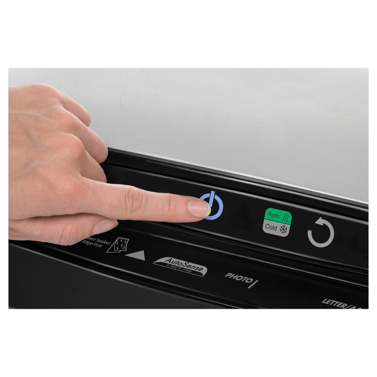 Plastifieuse à pochettes NEPTUNE 3 FELLOWES — Détails bouton power