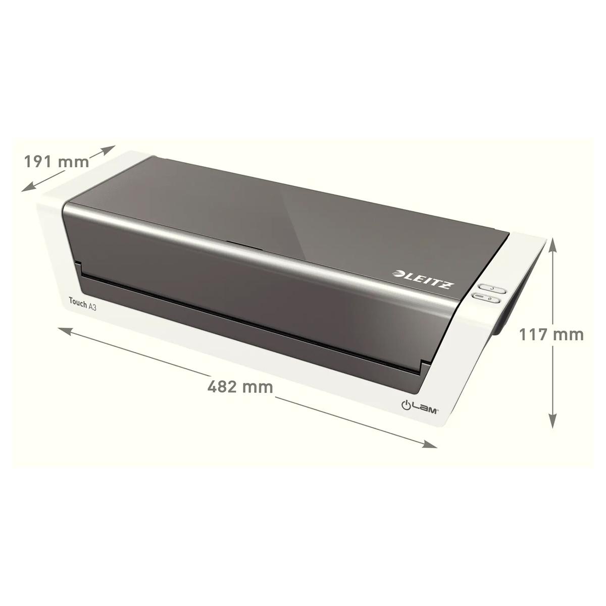 Plastifieuse à pochettes de bureau iLAM Touch 2 A3 LEITZ — Dimensions