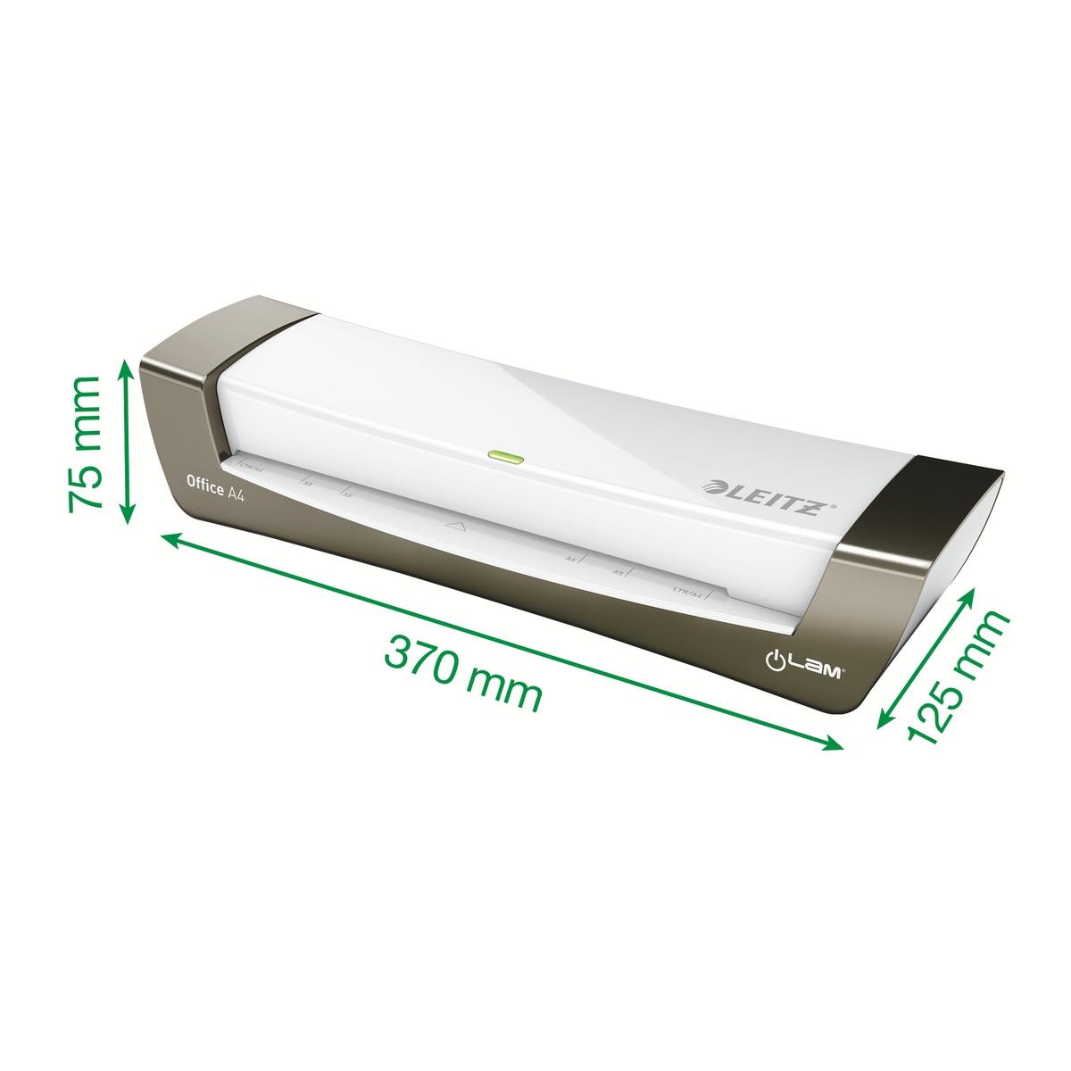 Plastifieuse à pochettes de bureau iLAM Office A4 LEITZ — Détails dimensions