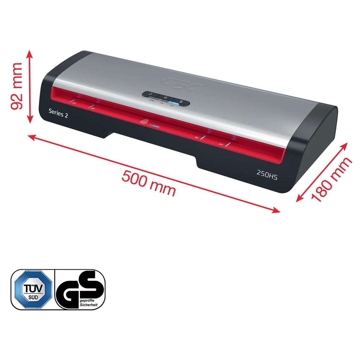 Plastifieuse à pochettes 250HS Office A3 GBC — Dimensions