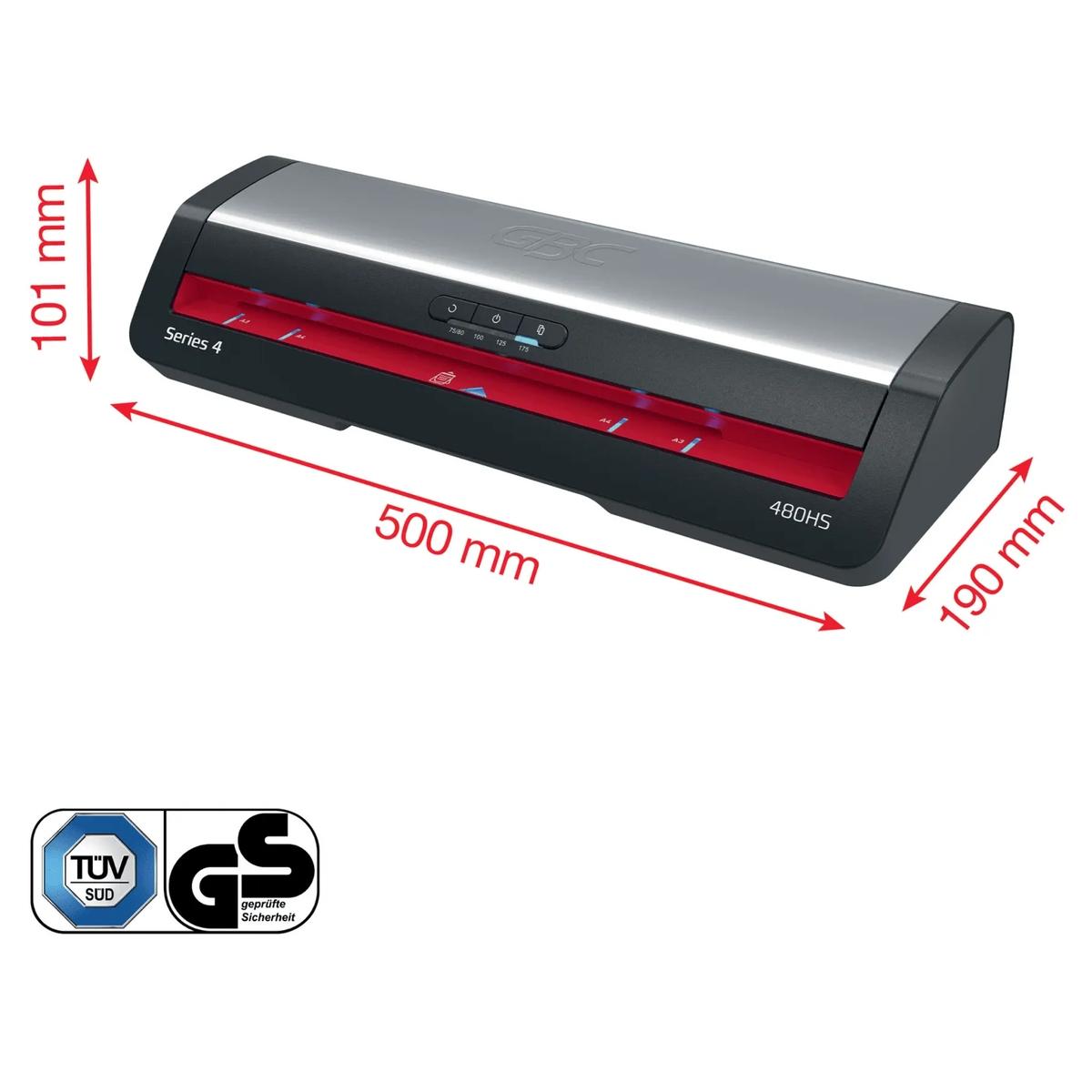 Plastifieuse à pochettes 480HS Office A3 GBC — Dimensions